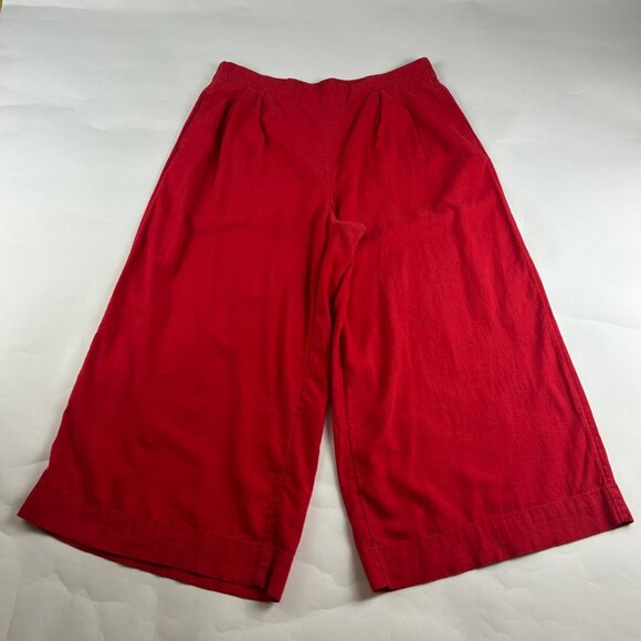 a new day Pants - A New Day Red Linen Blend Wide Leg Cropped Pant L